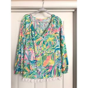 Lilly Pulitzer size LARGE Linzy top Sea Salt & Sun